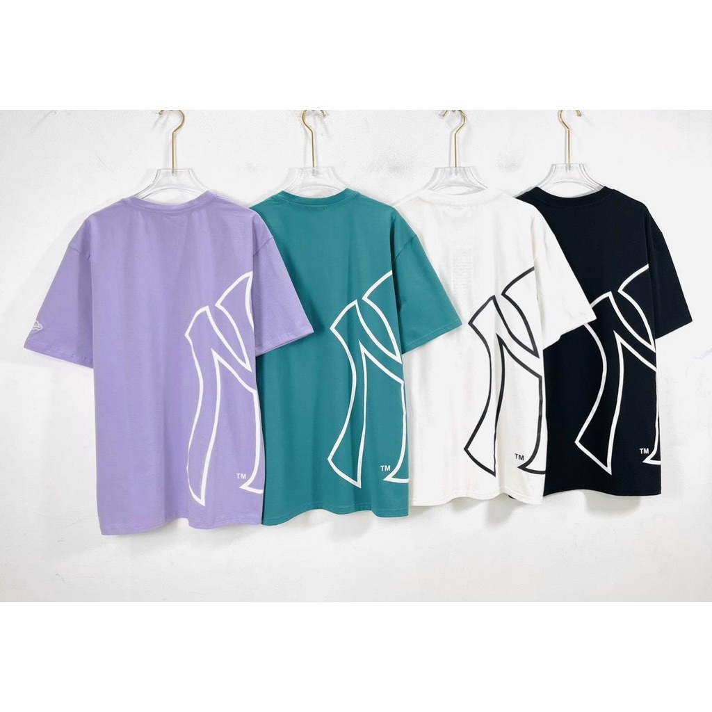 Áo Thun Unisex Chất Cotton 100% 4 Màu Logo To Rỗng Trắng/Tím/Đen/Xanh Dn.Storevnxk