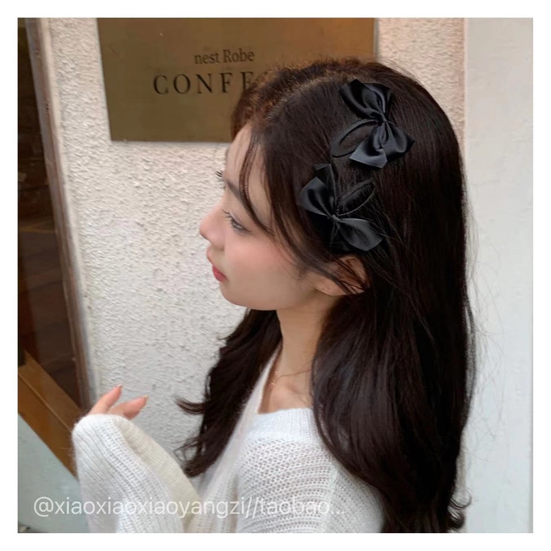(MớI) Kẹp TóC HìNh Nơ Satin MàU Trơn Đơn GiảN [1 CáI