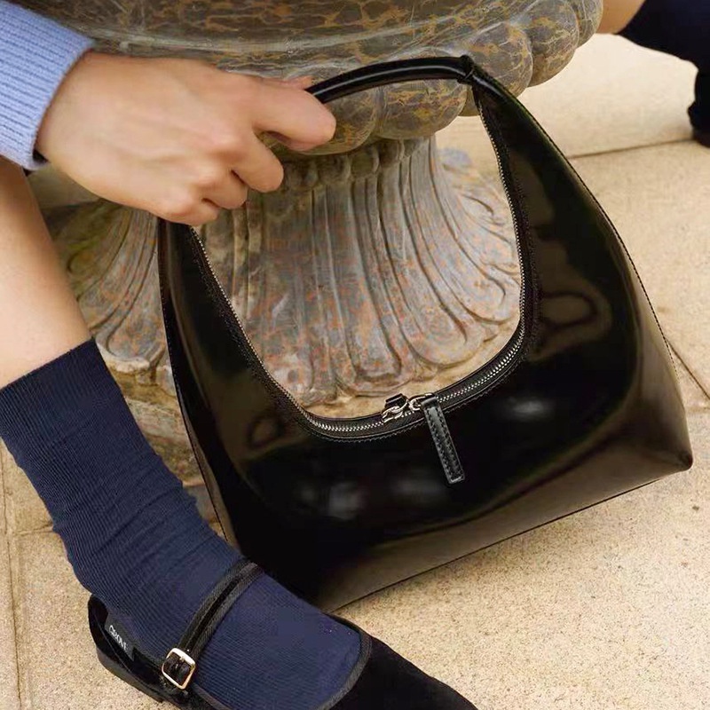 Ielgy niche Túi Đeo Vai Da Bóng Phong Cách retro Dễ Phối Đồ Cho Nữ