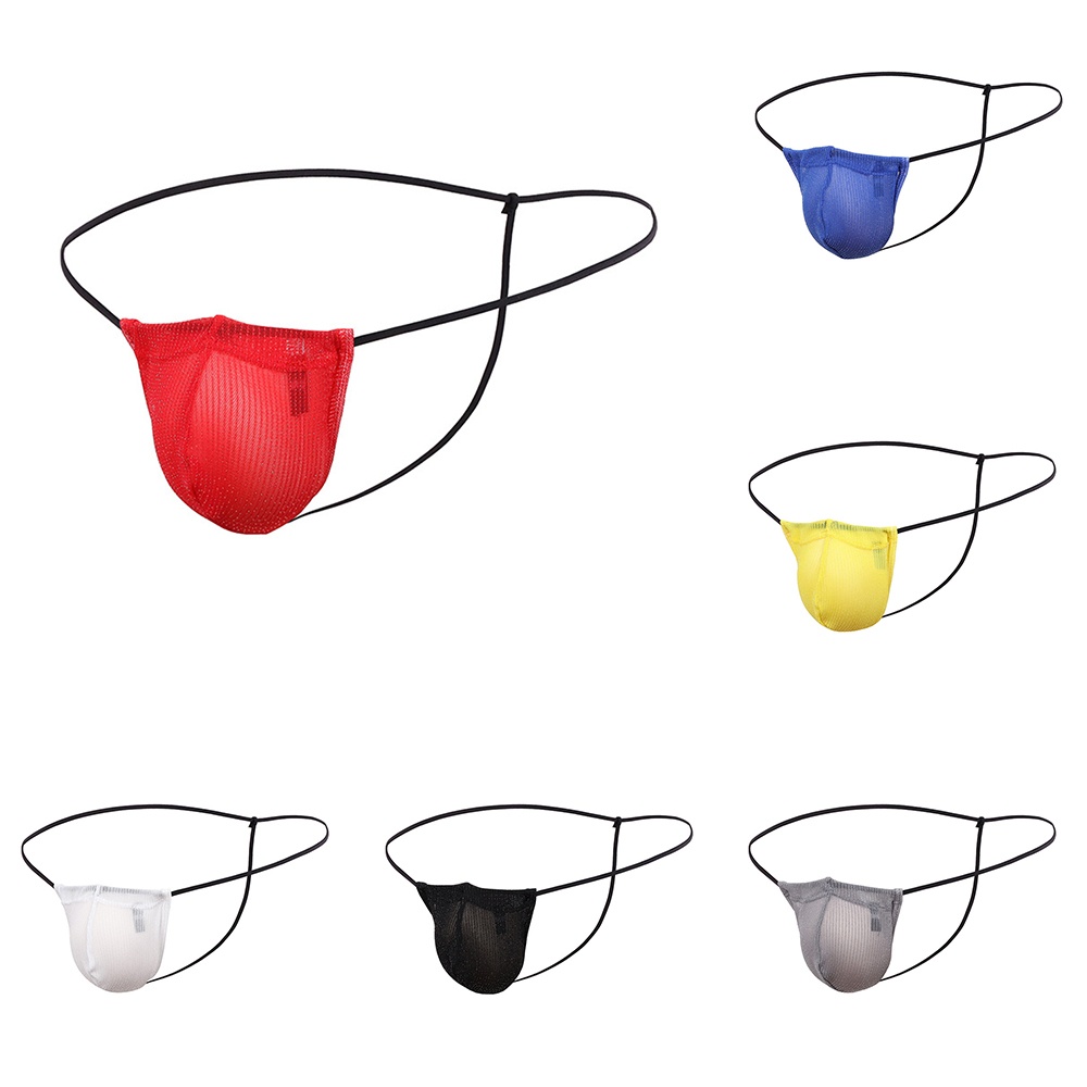 Mens Thong Mesh Panties Pouch S-XL See-Through Sexy Soft Underwear Bikini