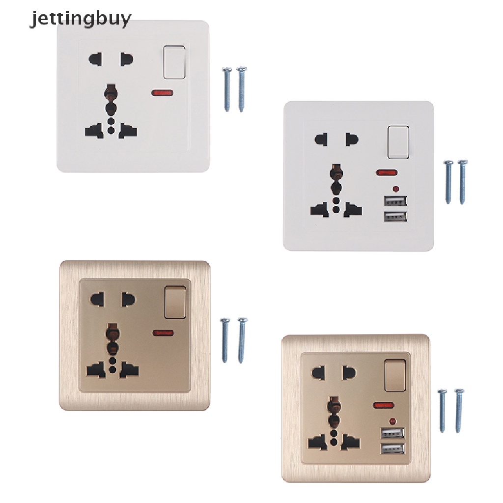 Ổ Cắm Điện Gắn Tường QDD 5 Lỗ Cắm USB Có Công Tắc Đèn LED Thông Dụng