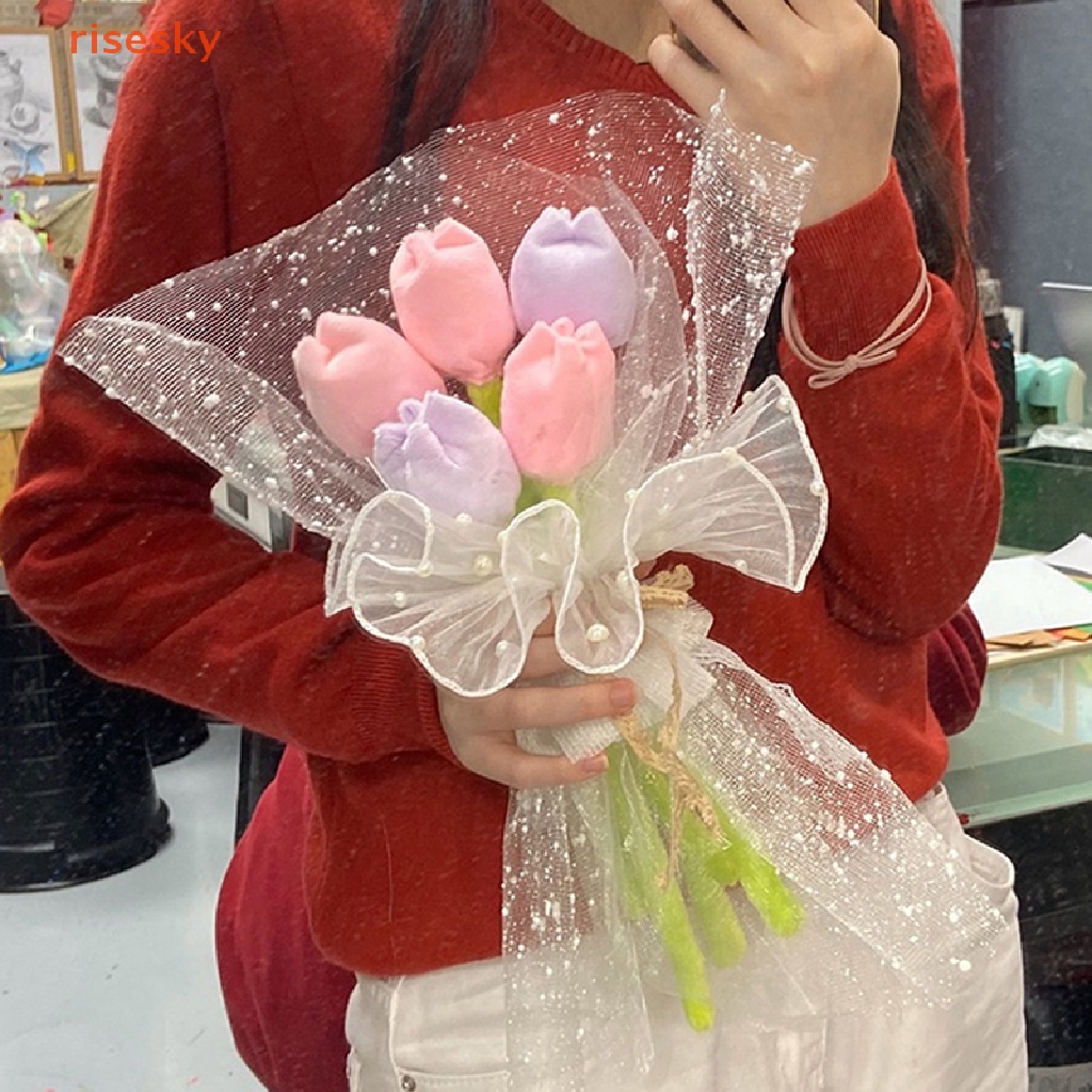 1 Đồ Chơi Nhồi Bông Hình Hoa Hồng / Tulip Dễ Thương 26cm