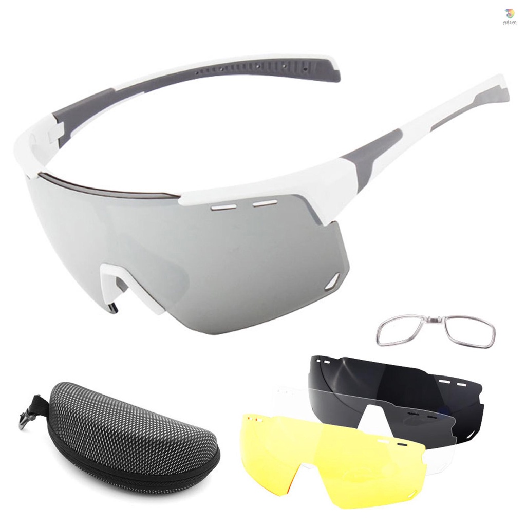 Kính Chống Nắng Kèm 3 Tròng Kính Có Thể Thay Đổi Chống Tia UV400 Thích Hợp Chạy Bộ / Chơi Thể Thao / Chạy Bộ / Lái Xe Cho Nam Và Nữ