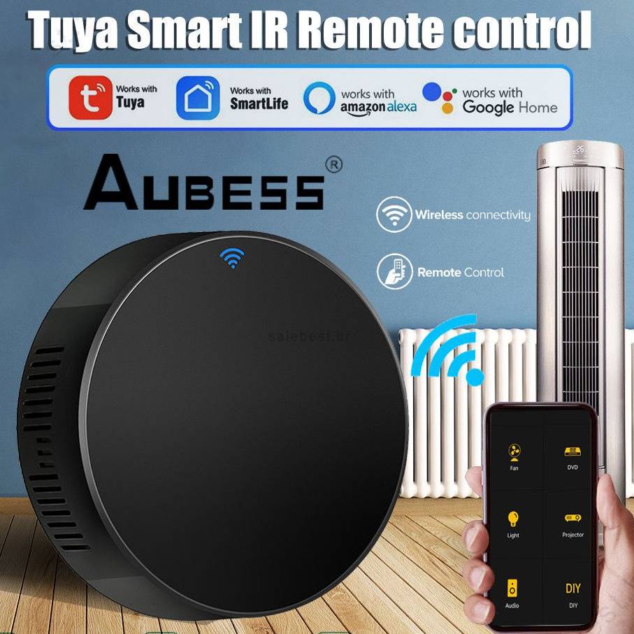 Aubess Aubess Bộ Điều Khiển Từ Xa Thông Dụng Wi-fi Ir Điều Hòa/Tv Life Ứng Dụng Điều Khiển Từ Xa Thông Minh