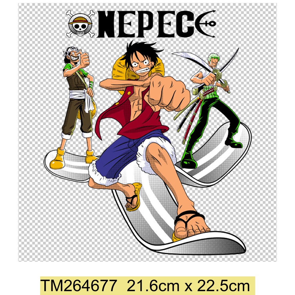 One Miếng Dán Ủi Quần Áo In Hình luffy Hoạt Hình Nhật Bản