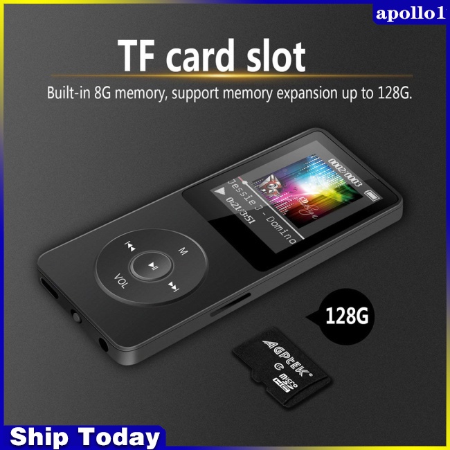 Máy Nghe Nhạc Mp3 Kết Nối Bluetooth Không Thấm Nước Siêu Mỏng Kiêm Đài Fm / Máy Ghi Âm Mp3 Cho Học Sinh