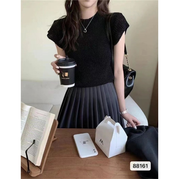 NRVP Áo Thun Nữ Ngắn Tay Màu Trơn Lưng Đẹp Thoải Mái Phong Cách Hàn Quốc