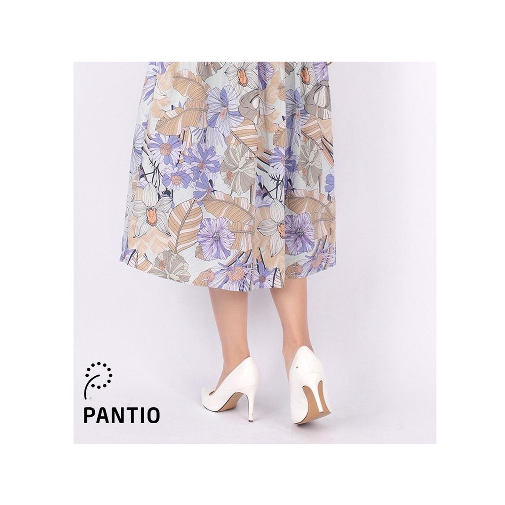 BJD32611 - Chân váy midi dạo phố vải thô dáng xòe nhiều tầng khóa cạnh thân sau cạp chun - PANTIO