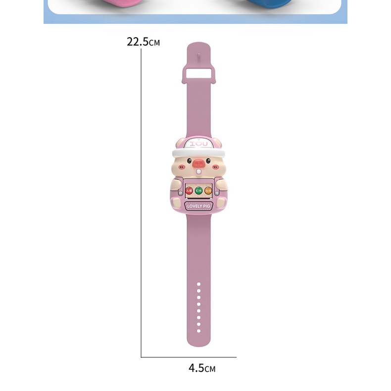 Đồng Hồ Điện Tử Dạ Quang Hình Chú Heo Dễ Thương Cho Bé