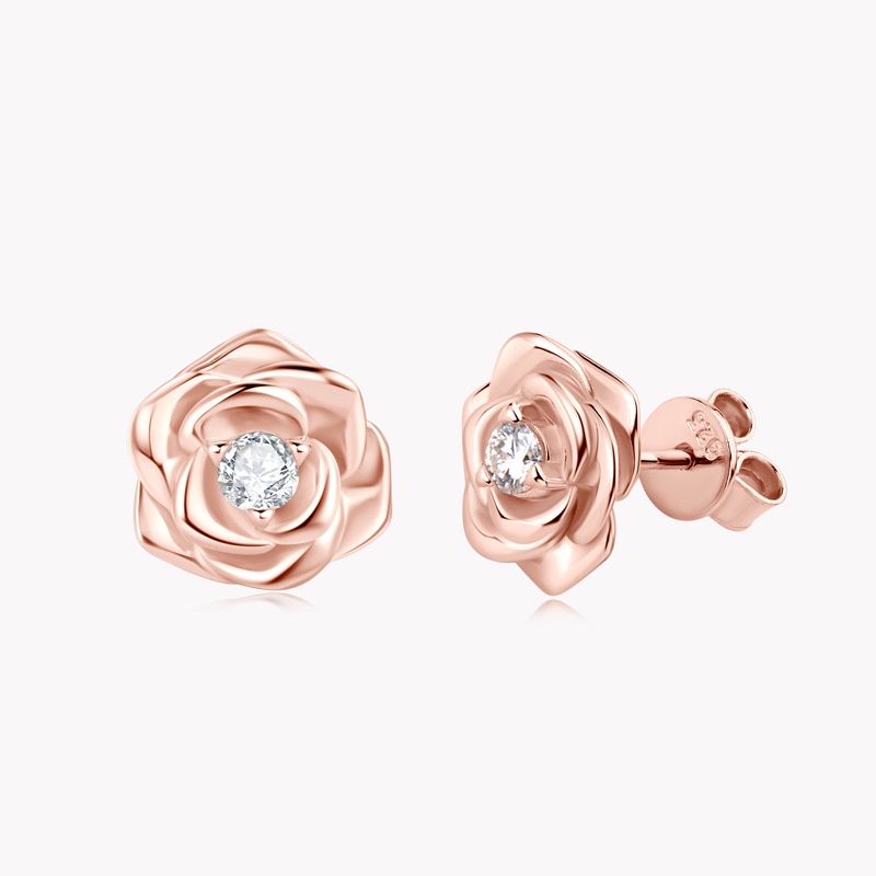 Bông Tai Bạc 925 Đính Đá Moissanite Nhỏ Xinh Thời Trang Cao Cấp