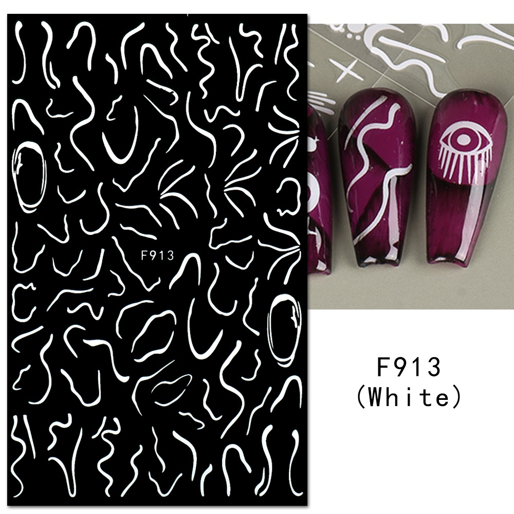 1 Tờ Nhãn Dán Trang Trí Móng Tay Họa Tiết Hoa / Trăng Sao / Rắn / Mắt Trăng Xinh Xắn