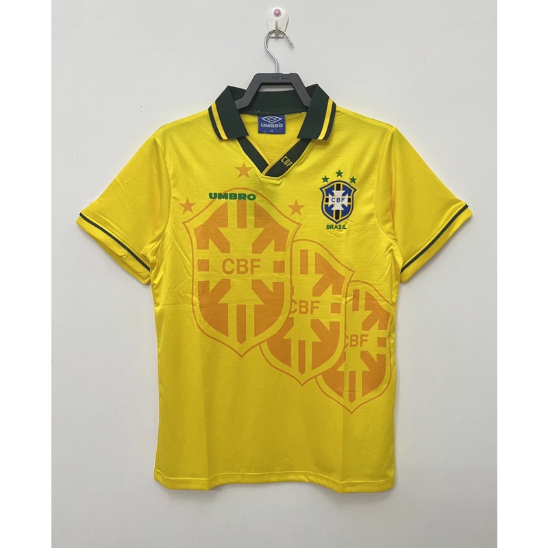 Áo Bóng Đá Ngắn Tay Phong Cách vintage Brazil 94