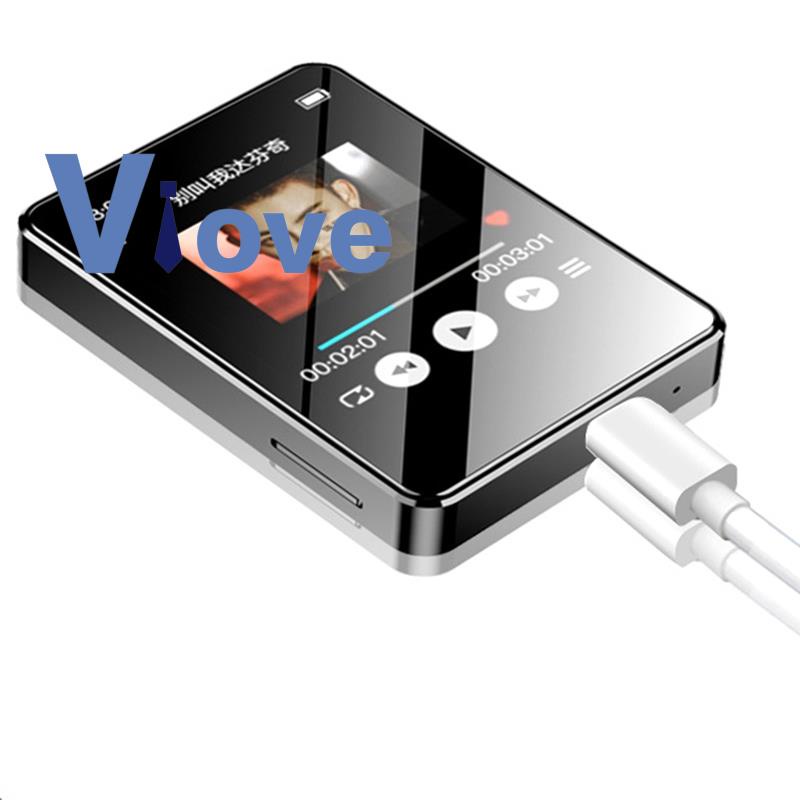 Portable MP3 Player Bluetooth 5.0 Music Stereo Speaker Mini MP4 Video Playback with LED Screen FM Radio Recording