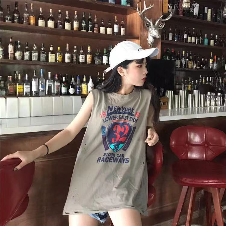 IELGY    Áo Thun Lửng Không Tay Thời Trang Dành Cho Nữ