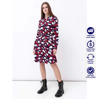 Đầm Kate Suông Cổ Trụ Váy Suông Dáng Dài Có Cổ Tommy họa tiết (Hàng Xuất Khẩu Dư Xịn)