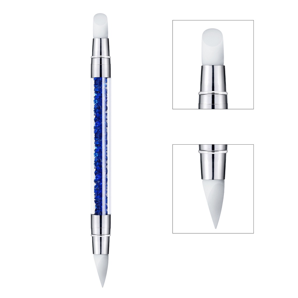 Bút Chạm Khắc Móng Tay Nghệ Thuật Bằng Silicone Hai Đầu