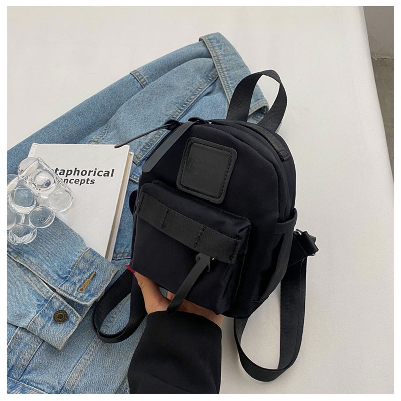 MISCHA Ba Lô Da PU Màu Trơn Thời Trang Cho Học Sinh