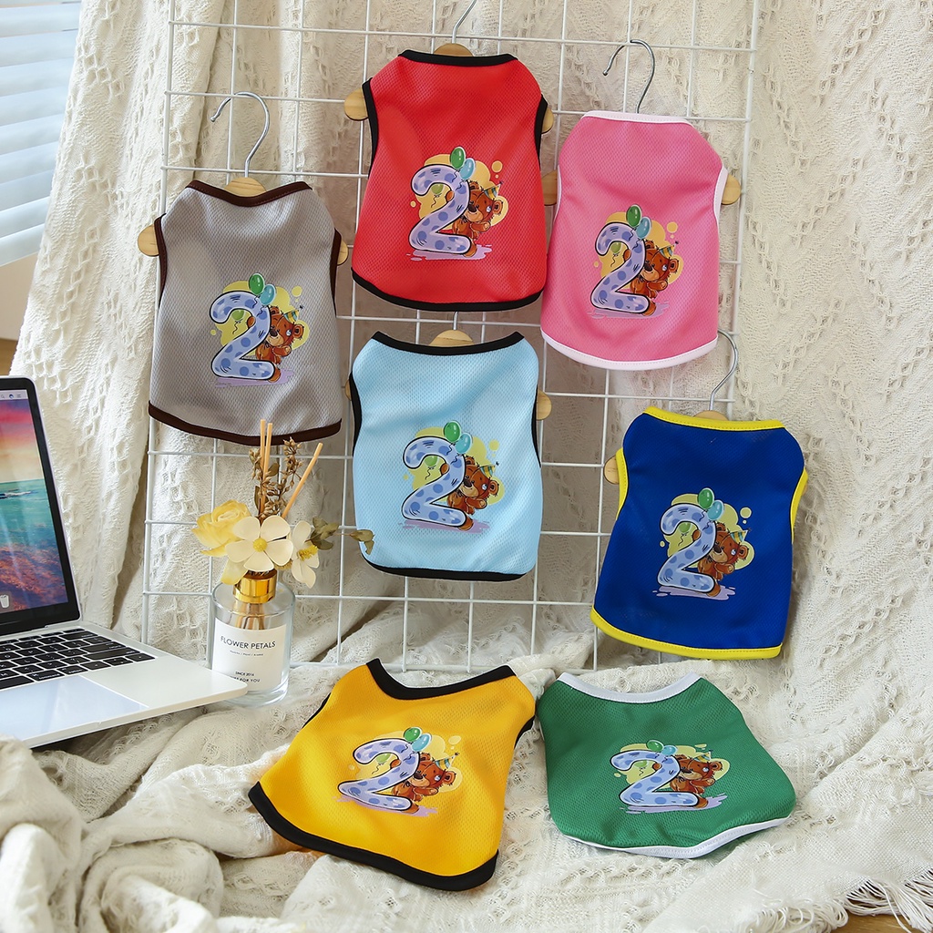 Áo In Họa Tiết Hoạt Hình Thoáng Khí Dành Cho Thú Cưng