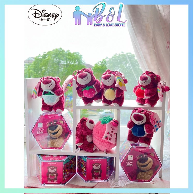 Bộ 3 Gấu Nhồi Bông Hình Trái Dâu / Lotso Ngẫu Nhiên Dễ Thương Dùng Làm Quà Tặng Giáng Sinh / Sinh Nhật / Túi Xách