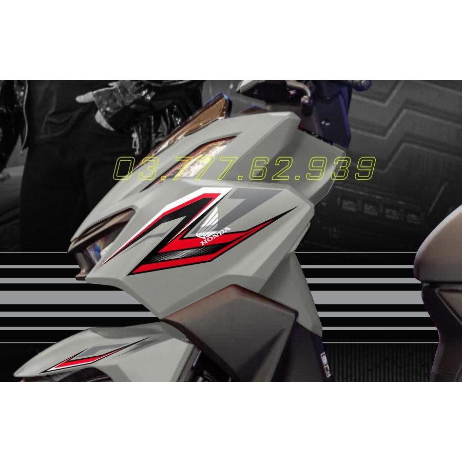 Tem rời Vario 160 xám xi măng - mẫu đỏ đen siêu hot 2023