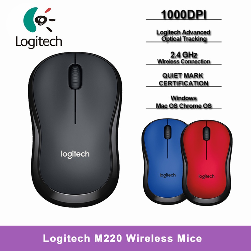 Logitech Chuột Không Dây M220 Chuột Thông Minh Mỏng Im Lặng 2.4Ghz Theo Dõi Nhanh Máy Tính Xách Tay Cloud1