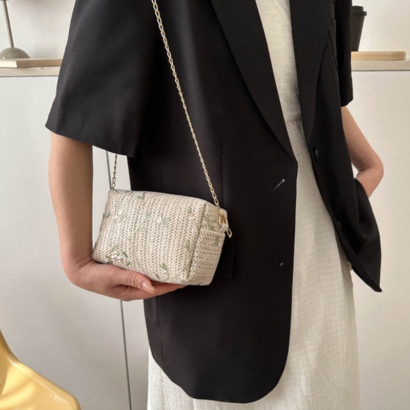 Túi Cói Đeo Chéo Đựng Điện Thoại Thời Trang Dành Cho Nữ