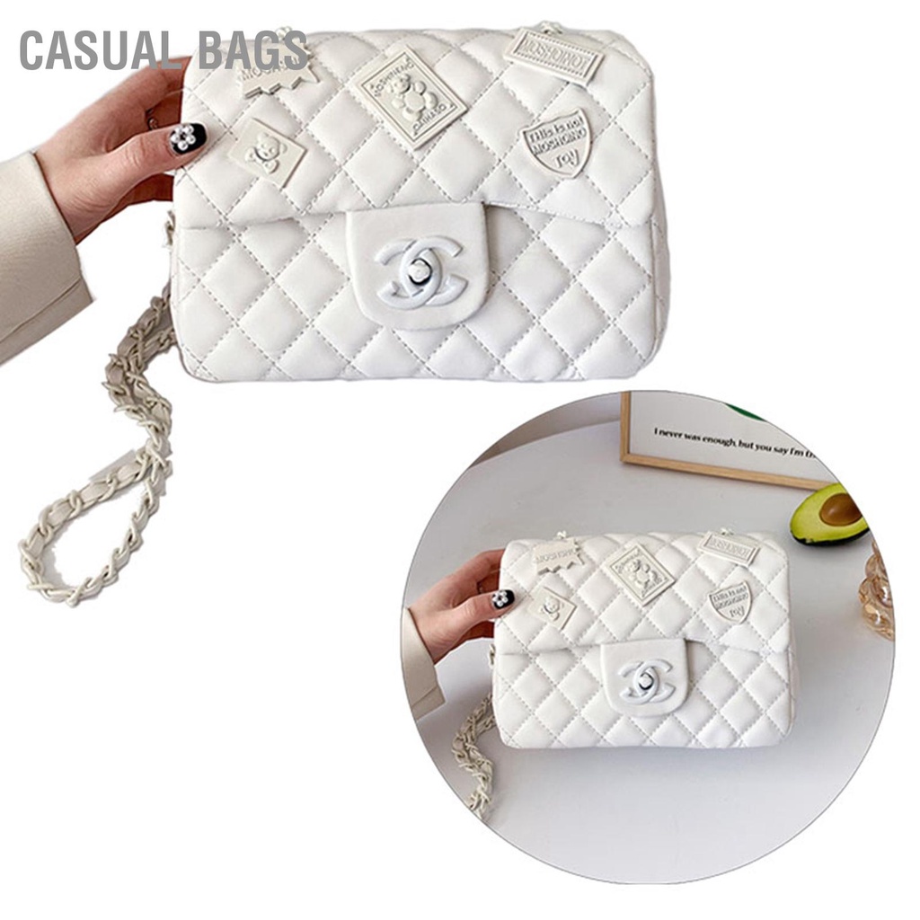 Casual Bags Túi Nữ Da PU Thời Trang Sang Trọng Dây Xích Có Thể Điều Chỉnh Đeo Vai Cho Công Việc Văn Phòng