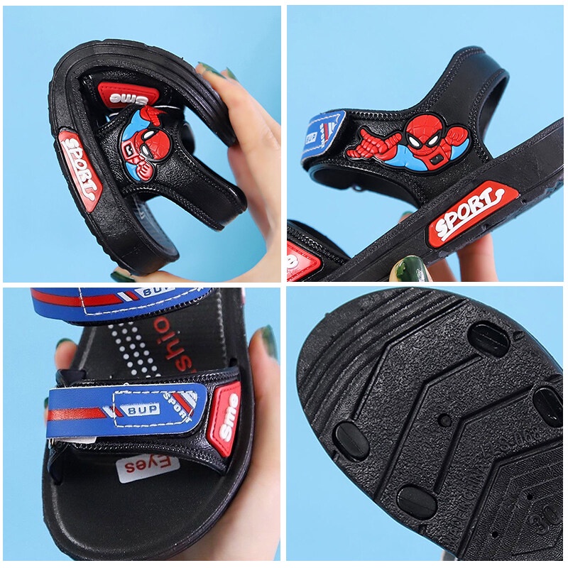 Dép MICHLEY có khóa dán đế mềm chống mài mòn họa tiết hoạt hình phong cách Hàn Quốc thoáng mát dành cho trẻ em