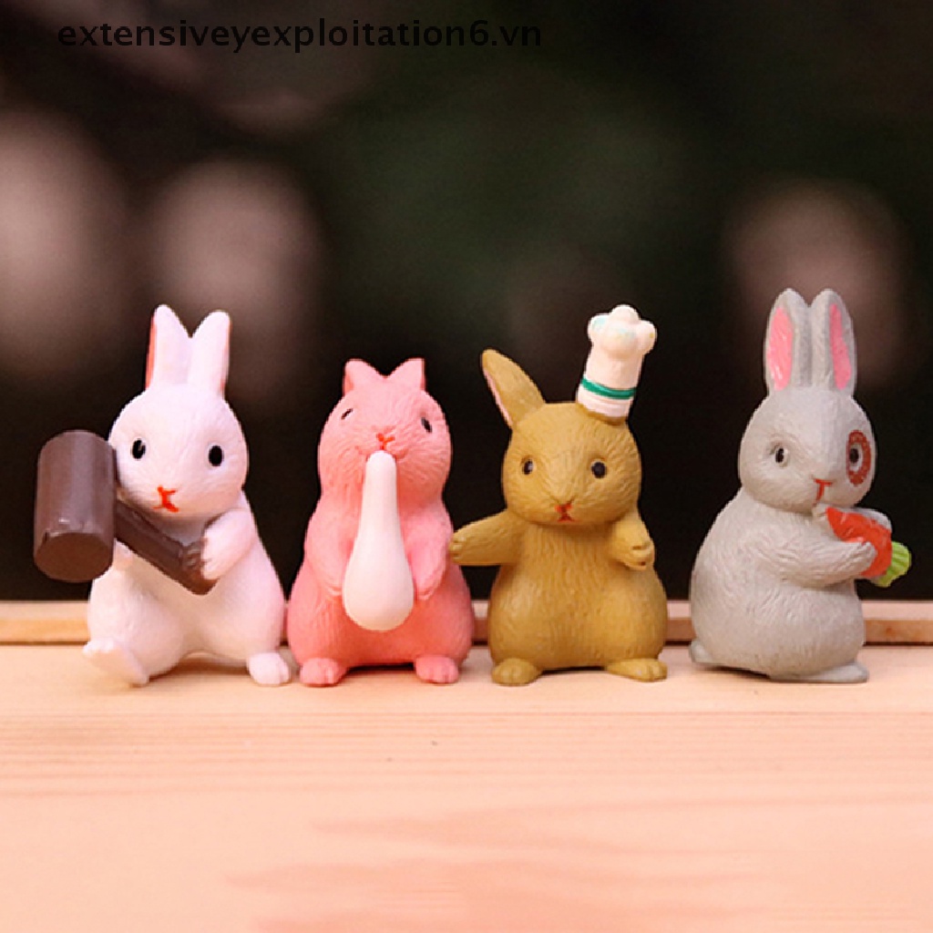 Mô Hình Chú Thỏ Hoạt Hình Dùng Trang Trí Nhà Búp Bê