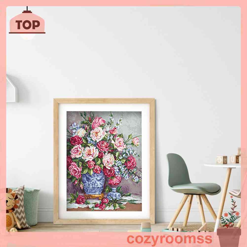 Toàn Bộ Bộ Tranh Thêu Chữ Thập 11CT DIY Hình Hoa Xinh Xắn