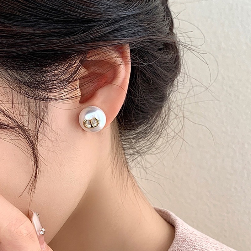 Bông Tai Ngọc Trai Hình Chữ Thời Trang Thu Đông 2023 Sang Trọng Cho Nữ