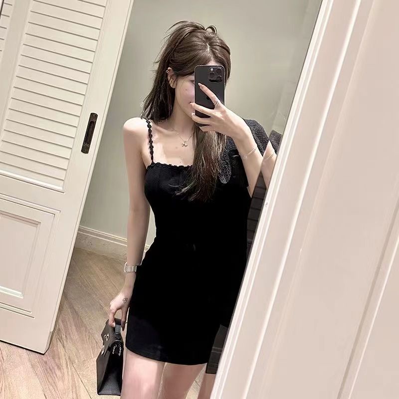 COZOK Đầm Không Tay Màu Đen Quyến Rũ Thời Trang