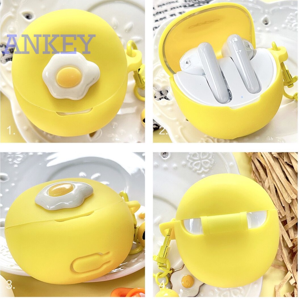OPPO Enco Air 3 Case Bluetooth Headset Air3 Wireless Silicone Protective Cute Cartoon Egg Yolk EncoAir3 Soft