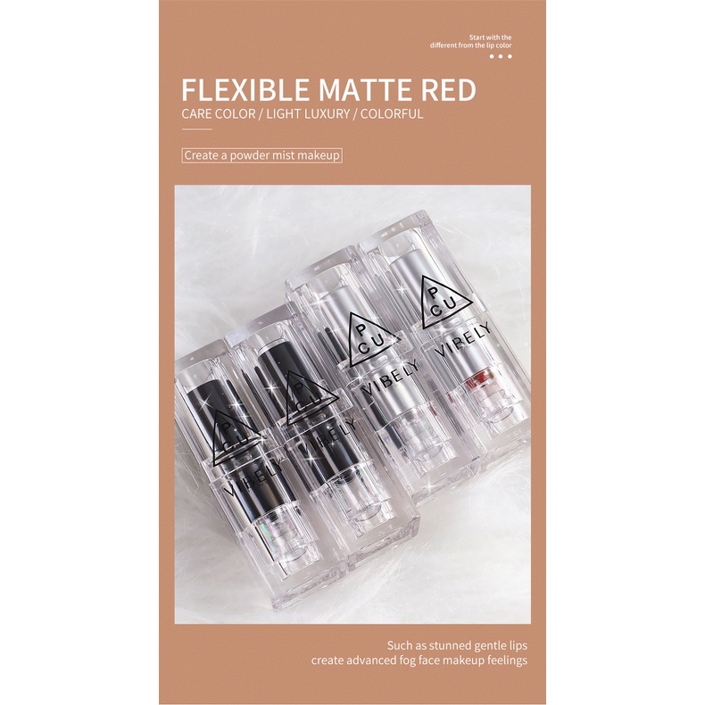 Son Môi Dưỡng Ẩm Chống Thấm Nước Lâu Trôi Không Dính Ly 6 Màu Nhung Mờ Thời Trang