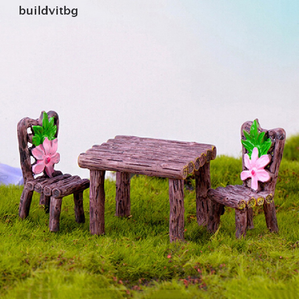 Set 3 Mô Hình Bàn Ghế Mini Trang Trí Tiểu Cảnh