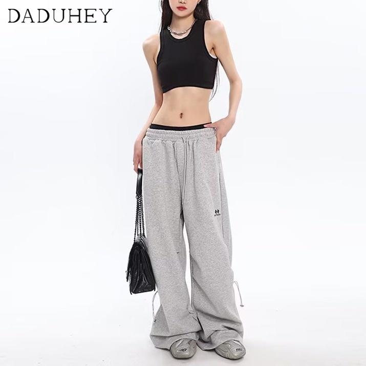 Quần dài DADUHEY lưng cao phối dây rút phong cách thể thao thời trang cho nữ