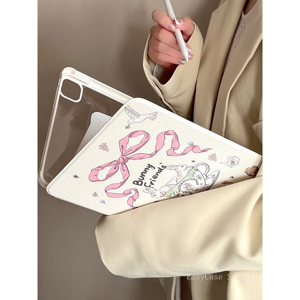 Bao Da Máy Tính Bảng Silicone Chống Bụi Hình Thỏ Cho iPad 2019 10.2 air 4 10.9 9.7-inch Pro 11 18 8 17