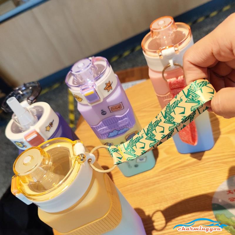 900ML/720ML Bình Nước Nhựa Không BPA Hình Vuông Tiện Dụng Mang Theo Du Lịch/ Cắm Trại