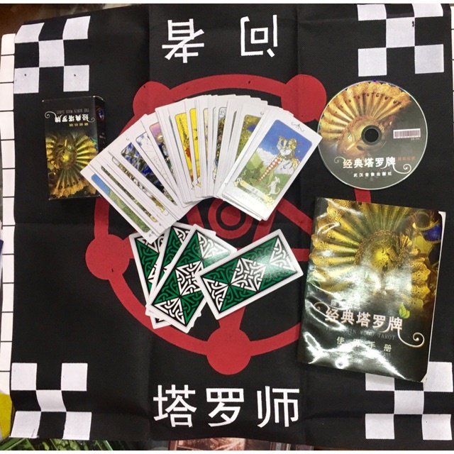 Bộ bài ta rốt cổ bài bói tặng kèm đĩa tấm vải giải sơ đồ chơi bói