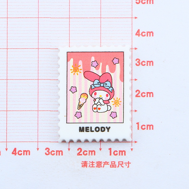 Charm trang trí hình tem nhân vật hoạt hình Sanrio, Cô gái dễ thương | charm deco điện thoại, kẹp tóc DIY