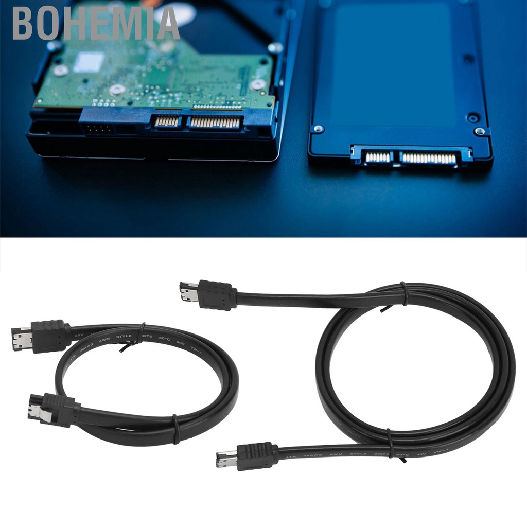 Bohemia Connection Cable ESATA to SATA Male M/M Shielded Extender with Shrapnel for External Hard Drive
