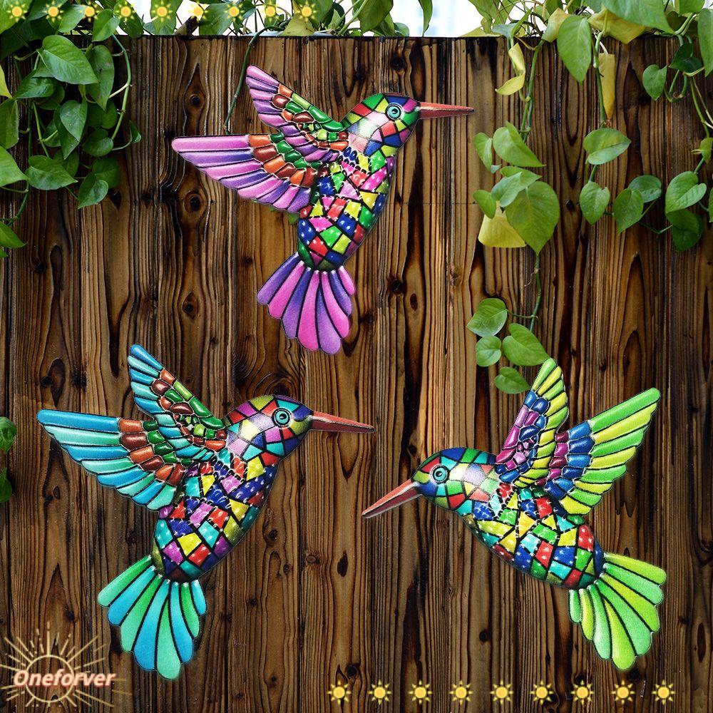 Set 4 Bức Tượng Chim Ruồi Bằng Kim Loại Nghệ Thuật Điêu Khắc Thủ Công Trang Trí Nhà Cửa Sân Vườn