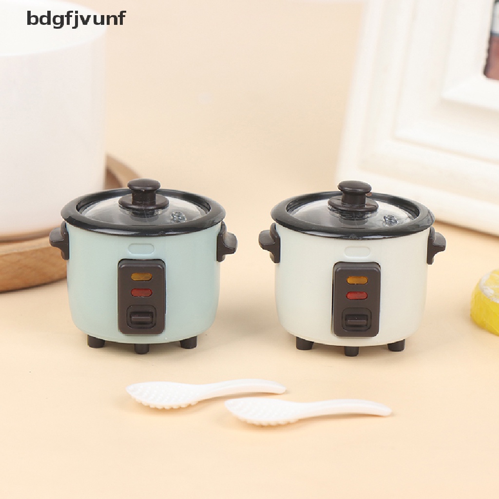 Nồi Cơm Điện / Muỗng Cơm Mini Tỉ Lệ 1: 12 Dùng Trang Trí Nhà Búp Bê