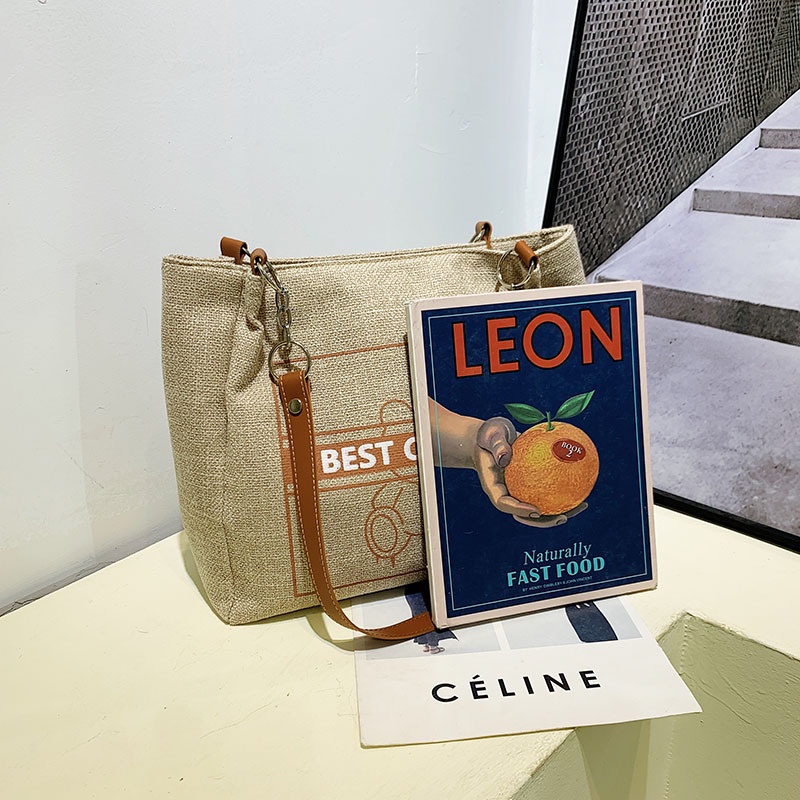 Mischa Túi Xách Đeo Vai Sức Chứa Lớn In Họa Tiết Đơn Giản Thời Trang Hàn Quốc