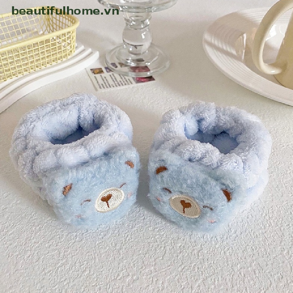 Set 2 Băng Đeo Cổ Tay Bằng Lông Cừu Họa Tiết Hoạt Hình Cho Spa