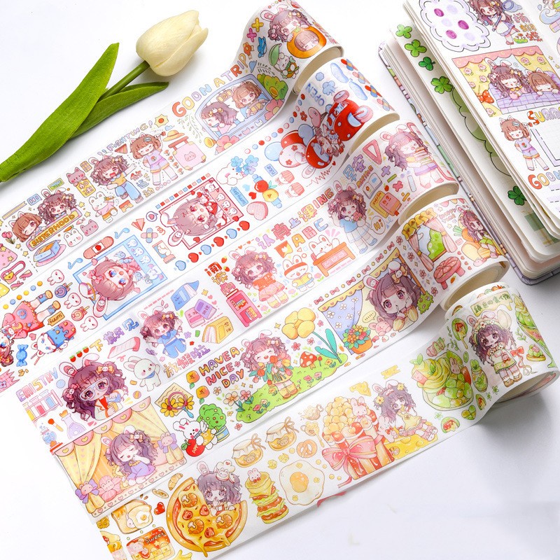 Băng Dính Dán Tai Gấp Được 500cm 300cm Nhiều Họa Tiết Hoạt Hình Dễ Thương Cho Nữ
