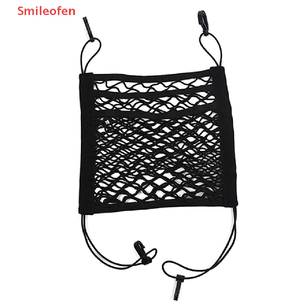 [Smileofen] Túi Lưới Co Giãn 3 Lớp Đựng Đồ Gắn Ghế Ngồi Xe Hơi Mới