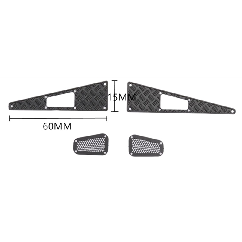 Tấm Lưới Tản Nhiệt Màu Đen Bằng Thép Không Gỉ Gắn Mui Xe Hơi Điều Khiển Từ Xa Traxxas TRX4M Defender 1 / 18