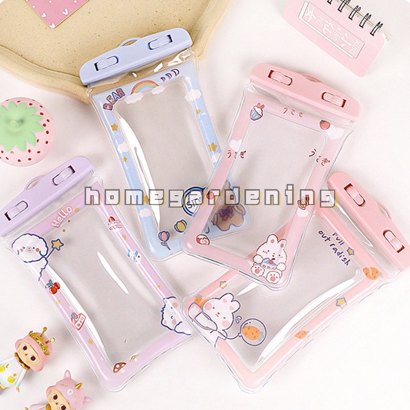 Túi Đựng Điện Thoại Di Động Trong Suốt Chống Nước Chống Sốc Họa Tiết Hoạt Hình Dễ Thương