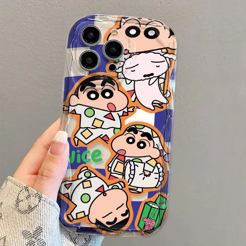 ✅Ốp Điện Thoại Mềm Trong Suốt Chống Sốc In Hình Shin-Chan Cho iPhone14 / 13promax 12 / 11 7 / 8p xsxr